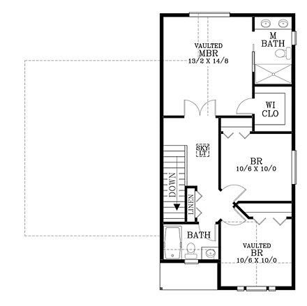 House Plan 44515 Second Level Plan