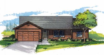 Ranch Traditional Elevation of Plan 44516