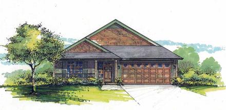 Country Southern Traditional Elevation of Plan 44518