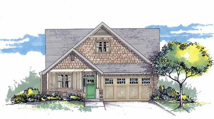 Bungalow Craftsman Traditional Elevation of Plan 44520