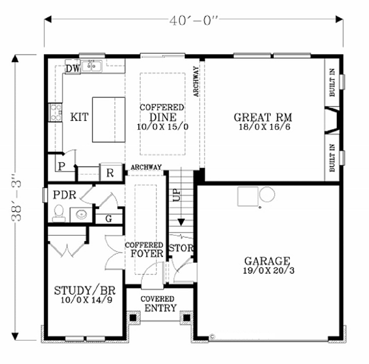 Cottage Country Craftsman Level One of Plan 44601