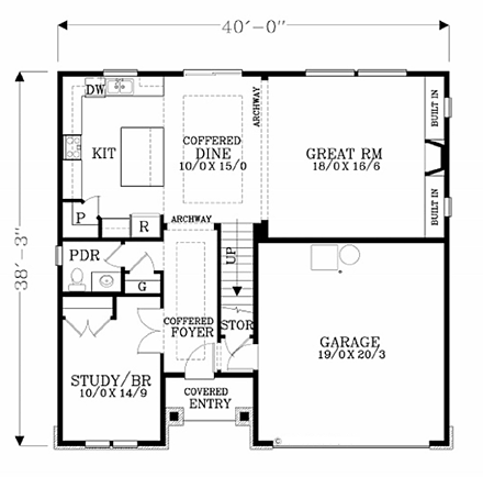 House Plan 44601 First Level Plan