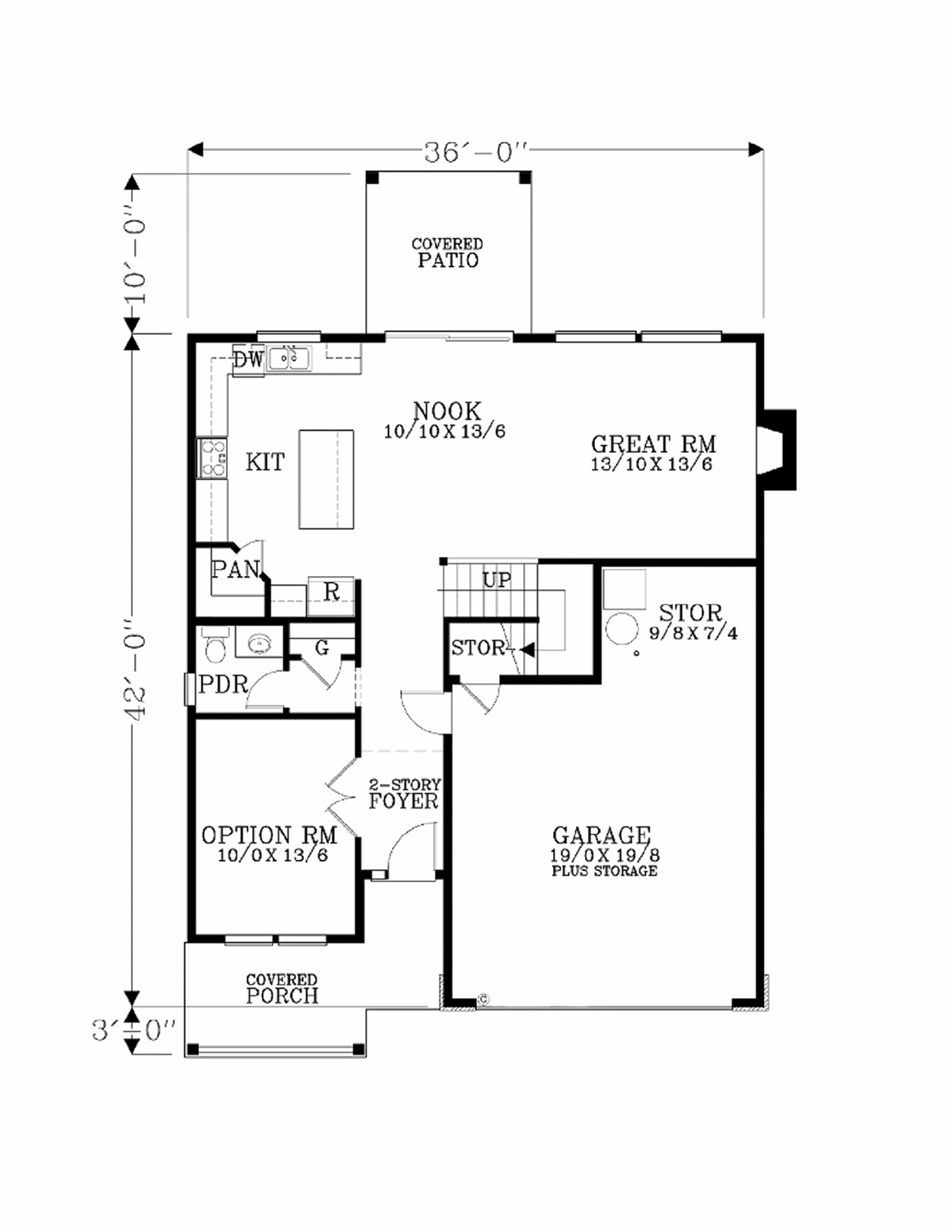 Craftsman Traditional Level One of Plan 44602