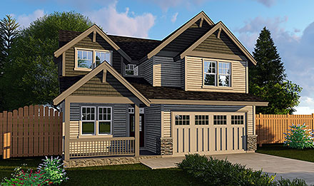 Craftsman Traditional Elevation of Plan 44602