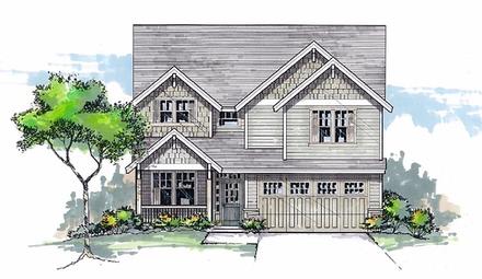 Country Craftsman Traditional Elevation of Plan 44603