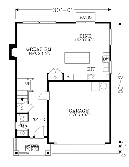 House Plan 44606 First Level Plan