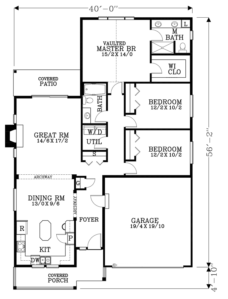 Craftsman Traditional Level One of Plan 44607