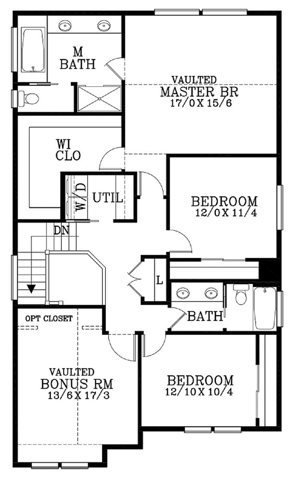 Craftsman Traditional Level Two of Plan 44617