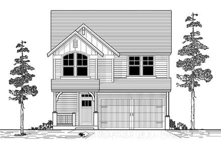 Craftsman Traditional Elevation of Plan 44617