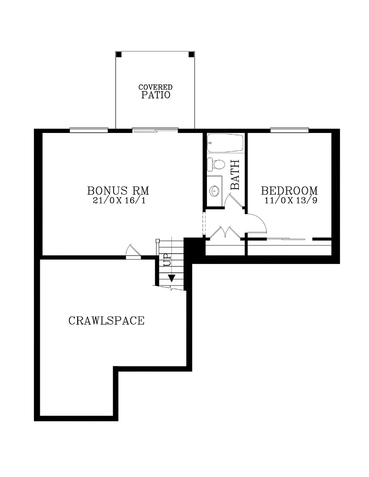 Country Craftsman Traditional Lower Level of Plan 44619