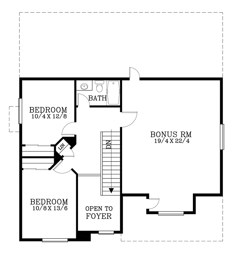 Cottage Craftsman Level Two of Plan 44620