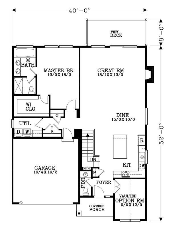 Bungalow Cottage Traditional Level One of Plan 44624