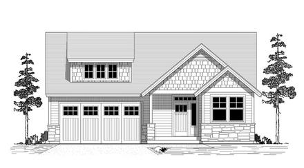 Bungalow Cottage Traditional Elevation of Plan 44624