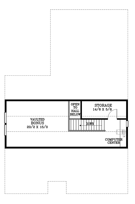 House Plan 44629 Second Level Plan