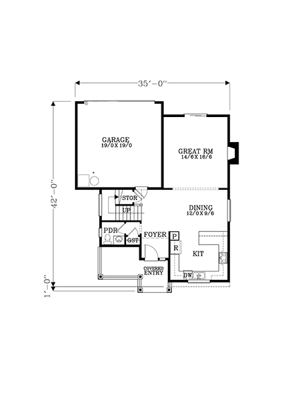 House Plan 44630 First Level Plan