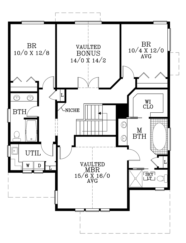 Country Craftsman Traditional Level Two of Plan 44634