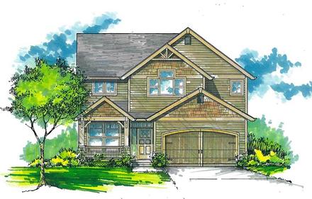 Country Craftsman Traditional Elevation of Plan 44634