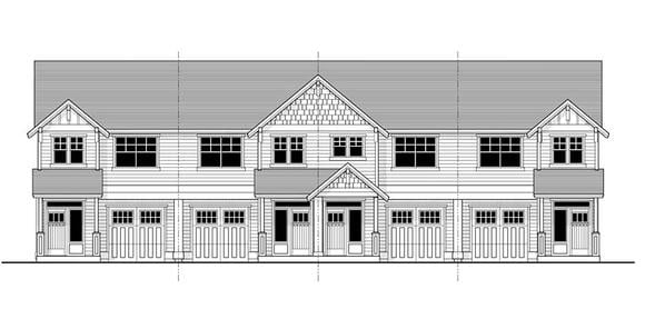 Multi-Family Plan 44637 Elevation