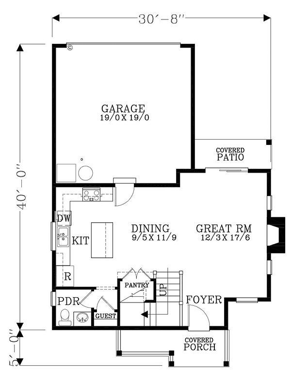 Country Craftsman Level One of Plan 44638