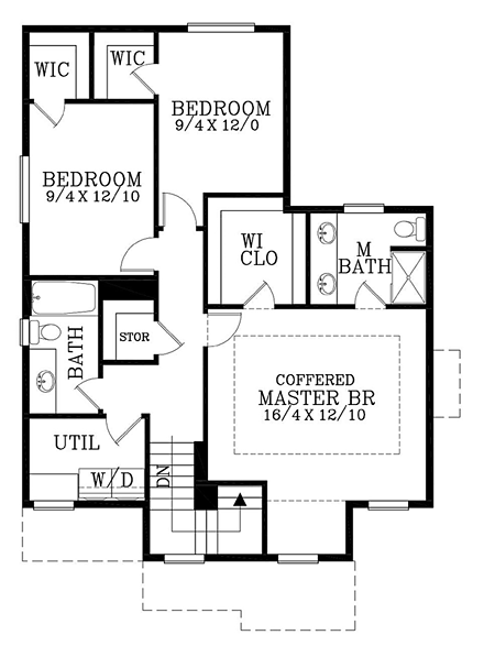 House Plan 44638 Second Level Plan