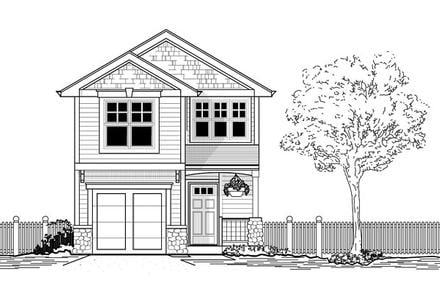 Craftsman Traditional Elevation of Plan 44639