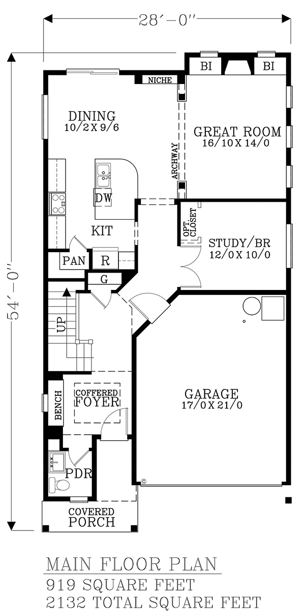 Cottage Country Craftsman Level One of Plan 44641