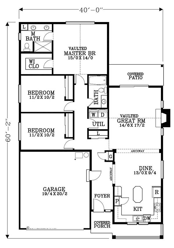 Craftsman Ranch Traditional Level One of Plan 44643