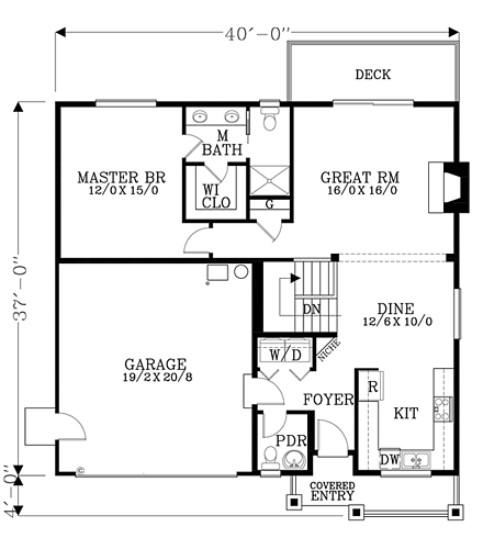 House Plan 44645 First Level Plan