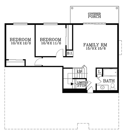House Plan 44645 Second Level Plan