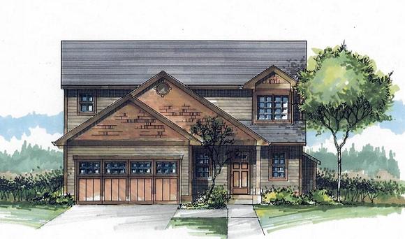 House Plan 44646 Elevation