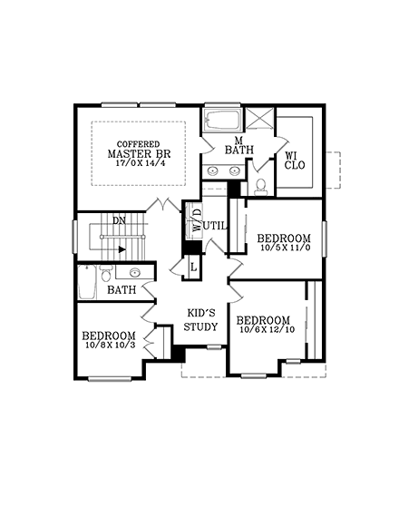 House Plan 44651 Second Level Plan