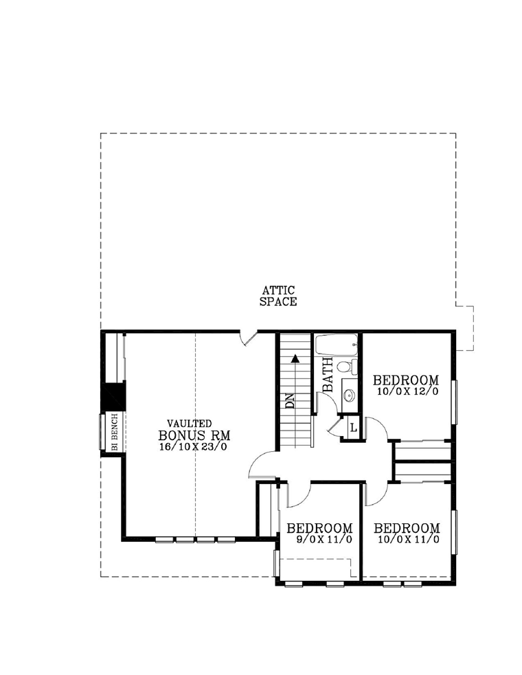 Country Craftsman Traditional Level Two of Plan 44652