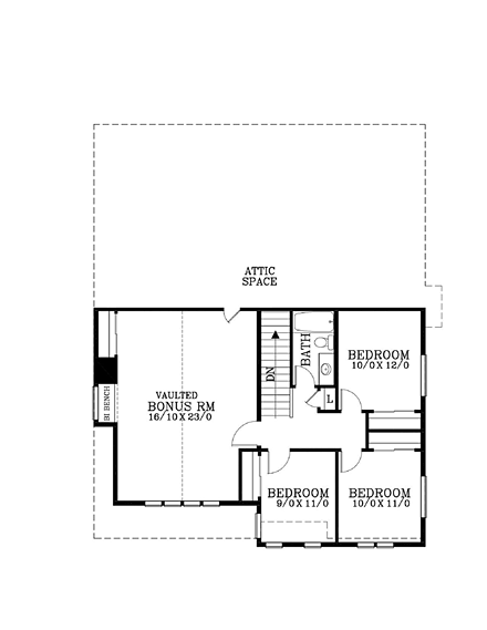 House Plan 44652 Second Level Plan