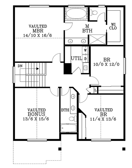 House Plan 44653 Second Level Plan