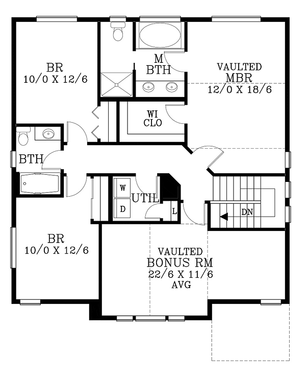 Craftsman Traditional Level Two of Plan 44656