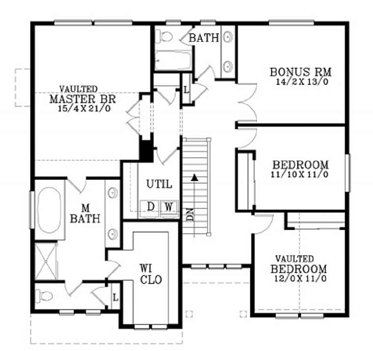 Country Craftsman Traditional Level Two of Plan 44657