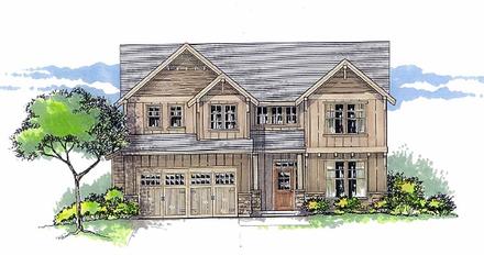 Country Craftsman Traditional Elevation of Plan 44657
