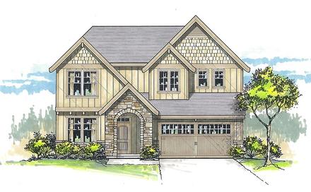 Country Craftsman Traditional Elevation of Plan 44658
