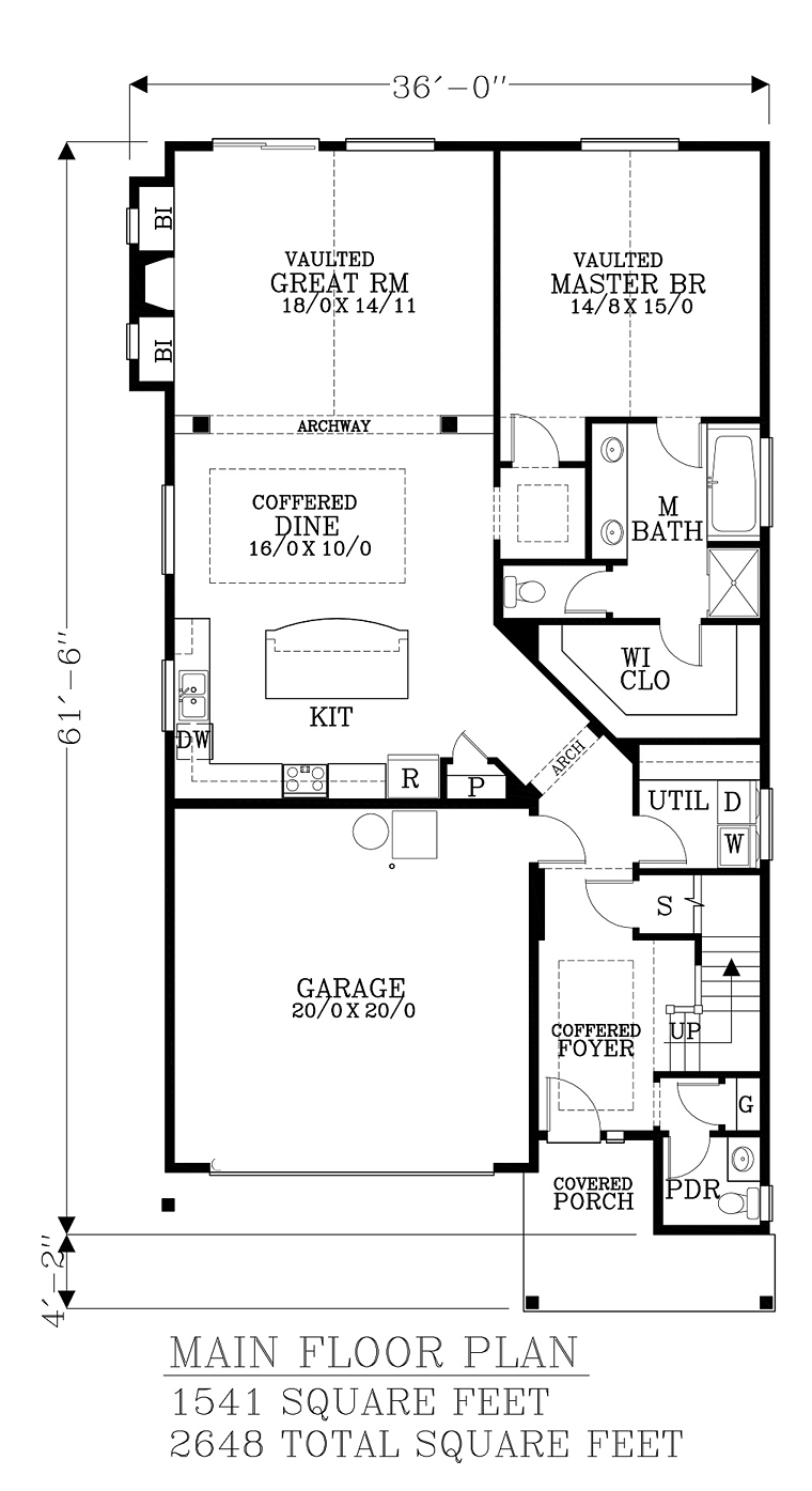 Cottage Country Craftsman Traditional Level One of Plan 44660