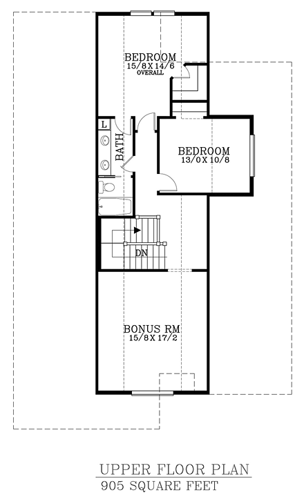 House Plan 44663 Second Level Plan
