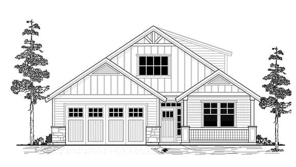 House Plan 44663 Elevation