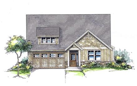 Cottage Country Craftsman Traditional Elevation of Plan 44665