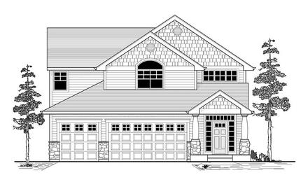 Craftsman Traditional Elevation of Plan 44669