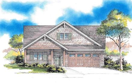 Craftsman Ranch Traditional Elevation of Plan 44671
