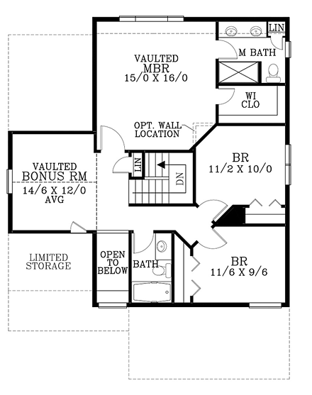House Plan 44672 Second Level Plan