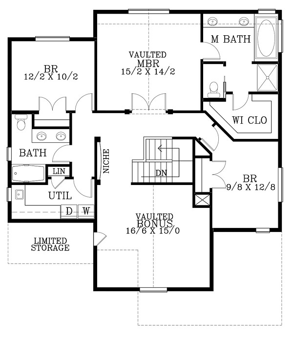 Craftsman European Tudor Level Two of Plan 44673