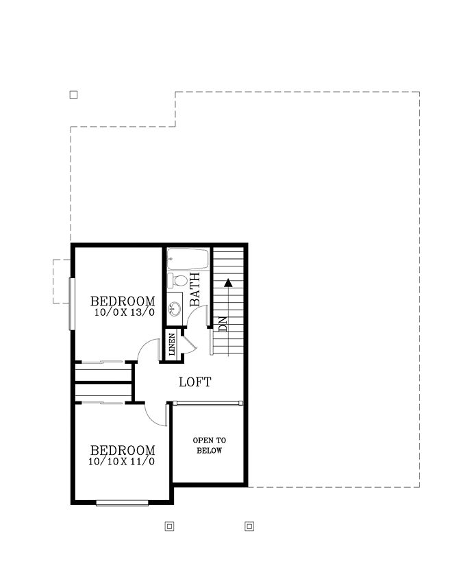 Cottage Craftsman Traditional Level Two of Plan 44674