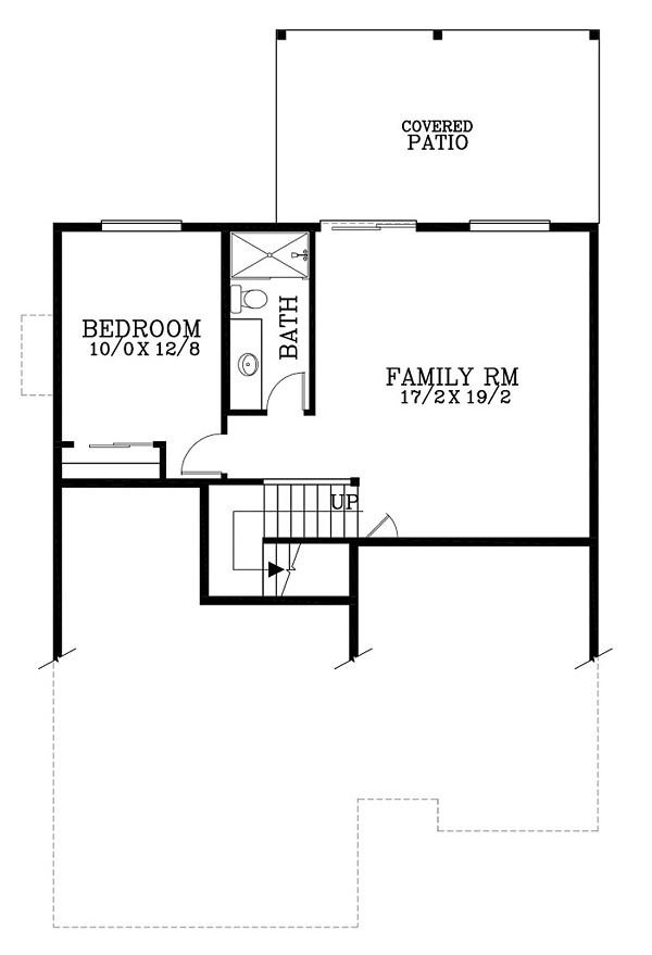 Country Craftsman Southern Traditional Lower Level of Plan 44678
