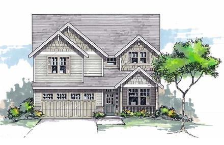 Country Craftsman Southern Traditional Elevation of Plan 44678