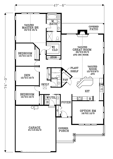 House Plan 44681 First Level Plan